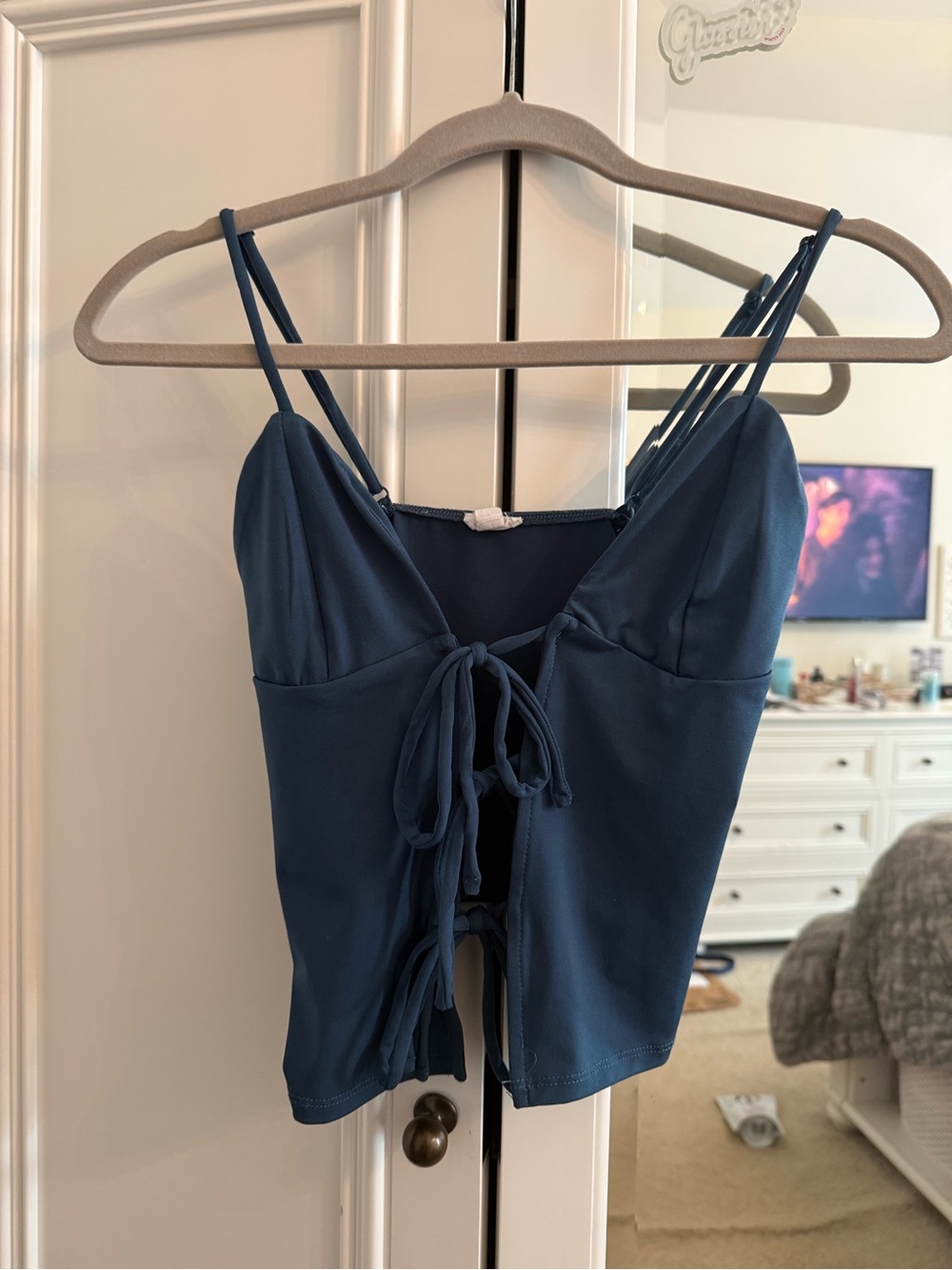 Garage Blue Tie-Front Camisole